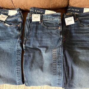 American Eagle Outfitters Men's Straight Jeans - Dark Blue